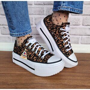 Converse Chuck Taylor Lift Double Stack Low 10 Women Shoes Sneaker Black A16405C